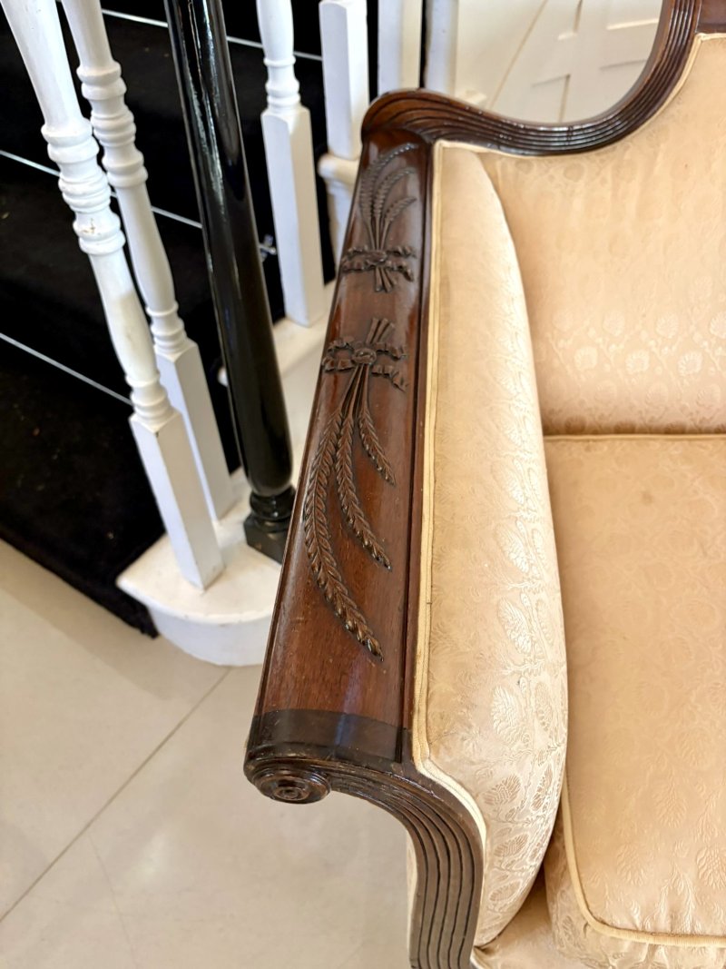 Quality Antique Victorian Regency Style Mahogany Carved Sofa